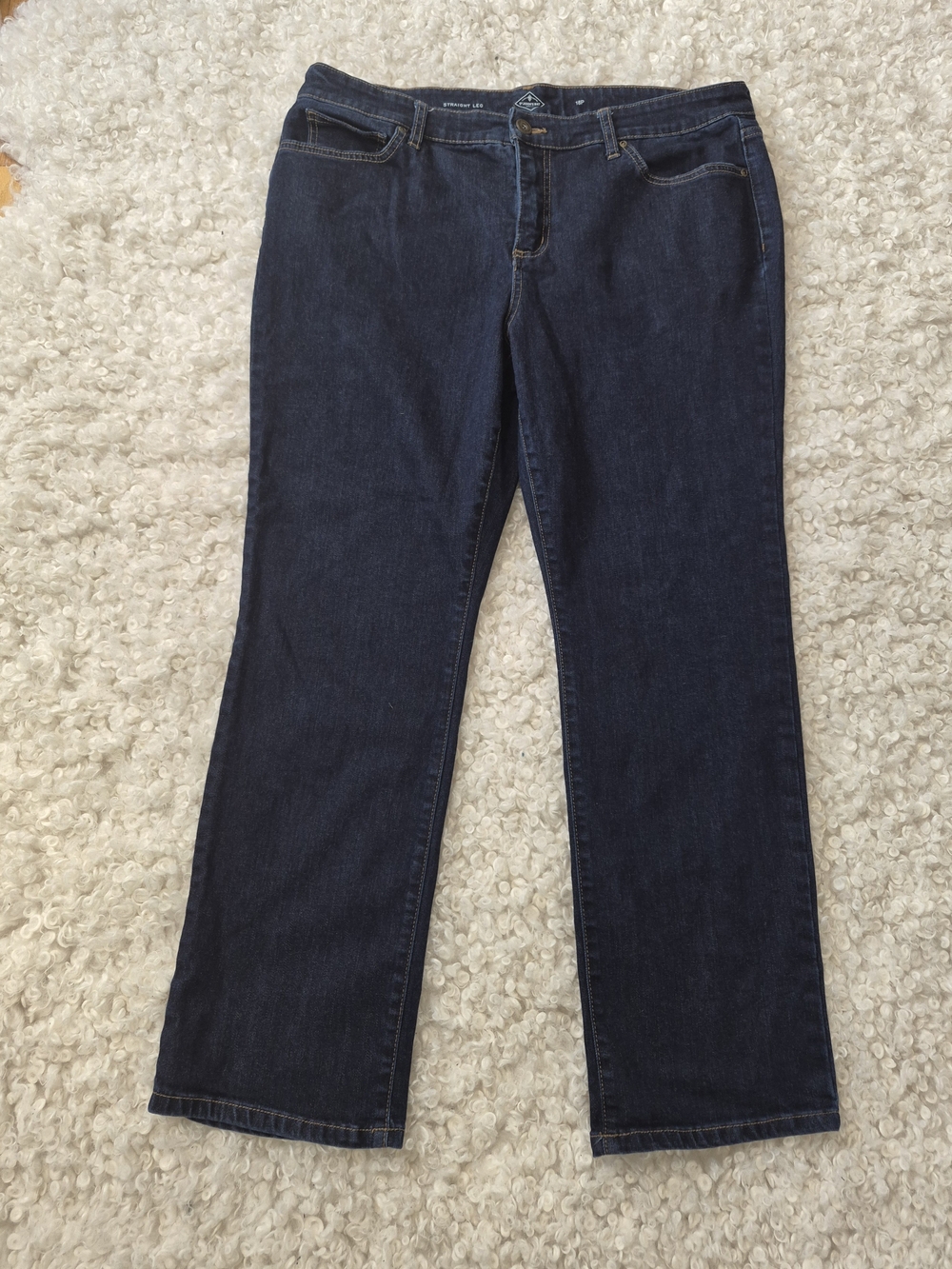 St. John's Bay Dark Wash Straight Leg Jeans 18P Petite Plus Denim Classic Casual